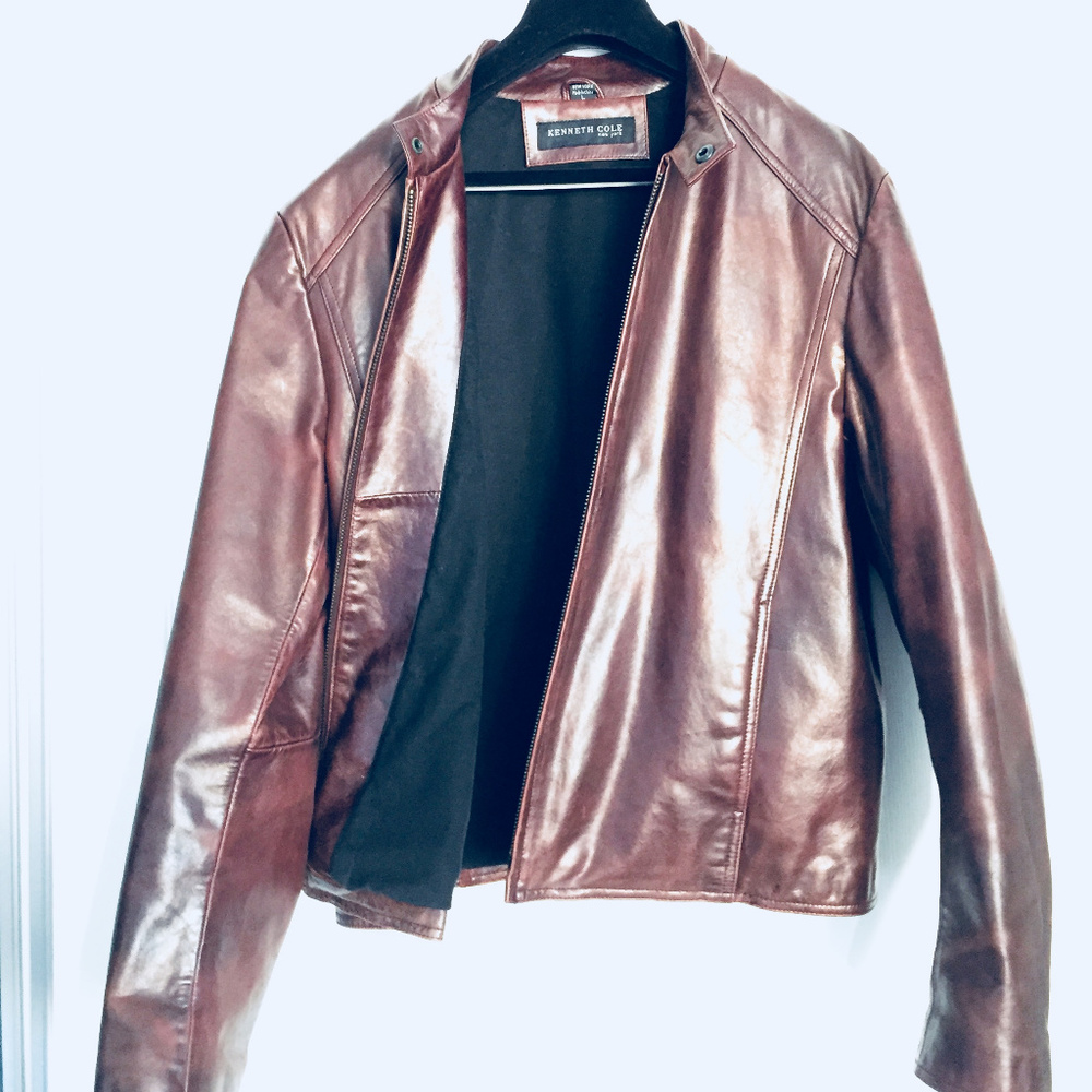 Kenneth Cole Leather Jacket Oxblood